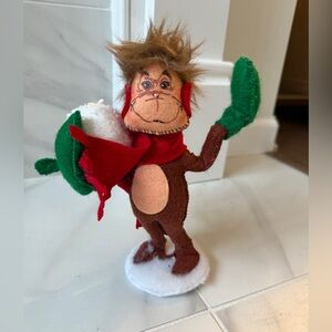 Annalee Christmas Monkey with Snowball